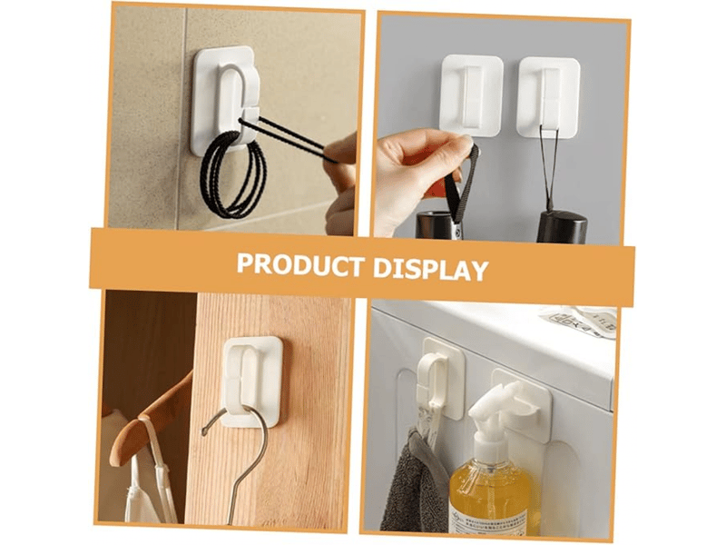 6 pièces crochet d'ouverture d'anneau coller sur les adhésif charge lourde fixation etagere murale patères la chambre, blanc - Conforama C