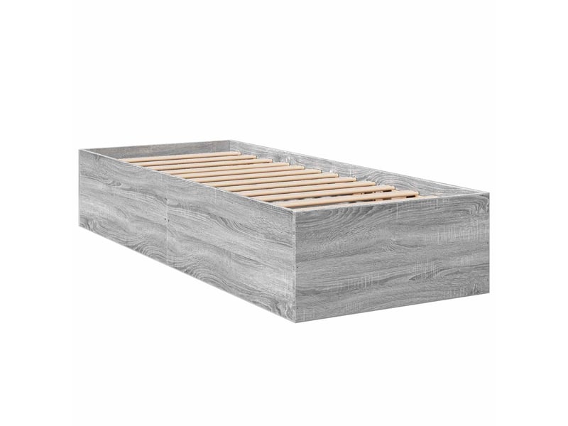  Lit simple- lit adulte -  cadre de lit au sol sonoma gris 80 x 200 cm bois d'ingénierie  - Conforama B