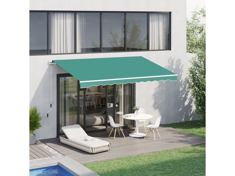  Store banne à manivelle en aluminium et polyester 3 x 2,5 m, vert foncé  - Conforama C