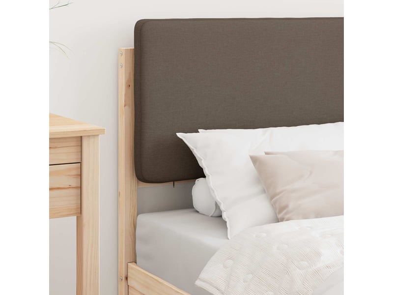  Lit simple- lit adulte -  cadre de lit avec tête de lit rembourrée taupe 90 x 190 cm  - Conforama B