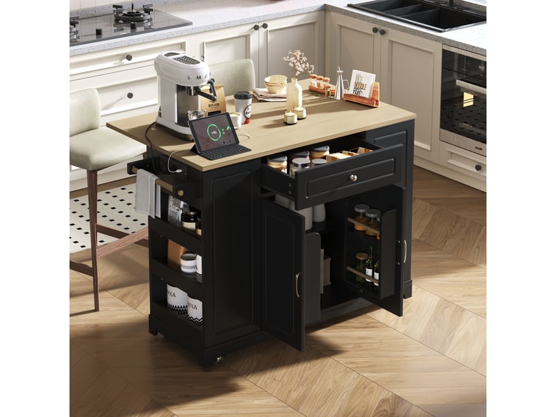 Desserte 3 portes 2 tiroirs coloris noir mdf desserte noir - Conforama E