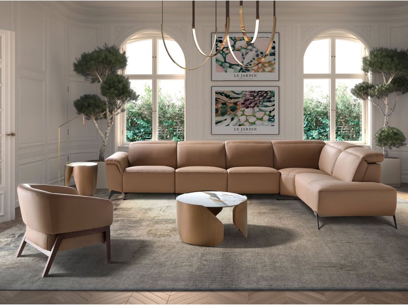  Fauteuil en cuir marron  - Conforama R