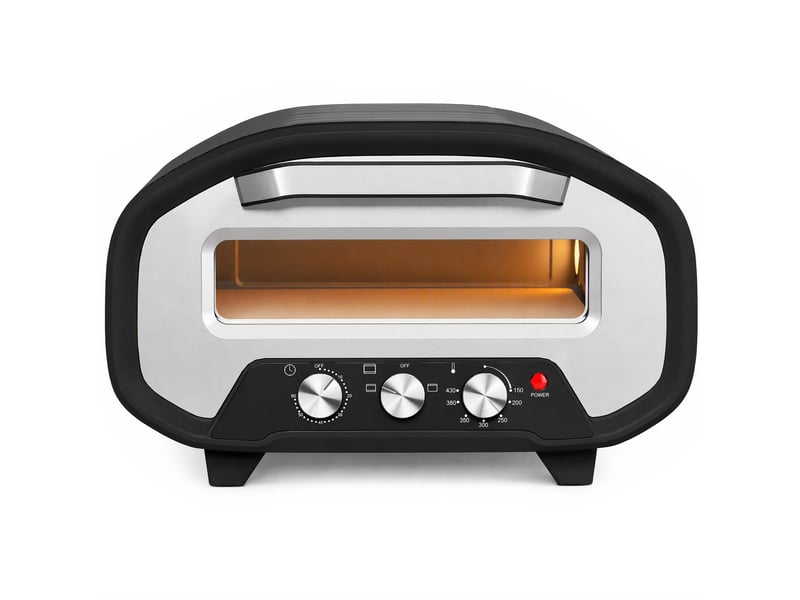 Four à pizza électrique d'intérieur 2200 w jusqu'à 430°c, pierre en céramique ø30,5 cm, minuteur 60 min, noir - Conforama A