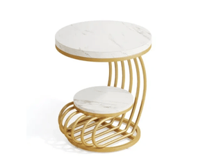 Table basse rond(e) coloris doré STILVORA 