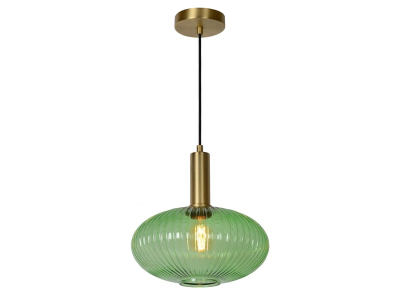 Suspension diam. 30 cm 1xe27 40w dimmable vert - lucide - maloto  - Conforama A