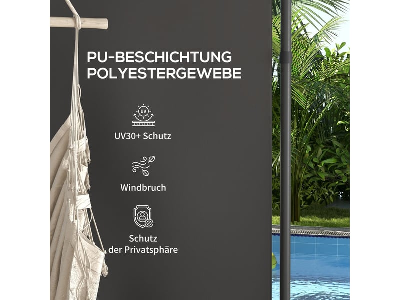 Parasol 120x220x310, store vertical parasol, résistant aux intempéries, à manivelle, polyester, gris foncé  - Conforama D