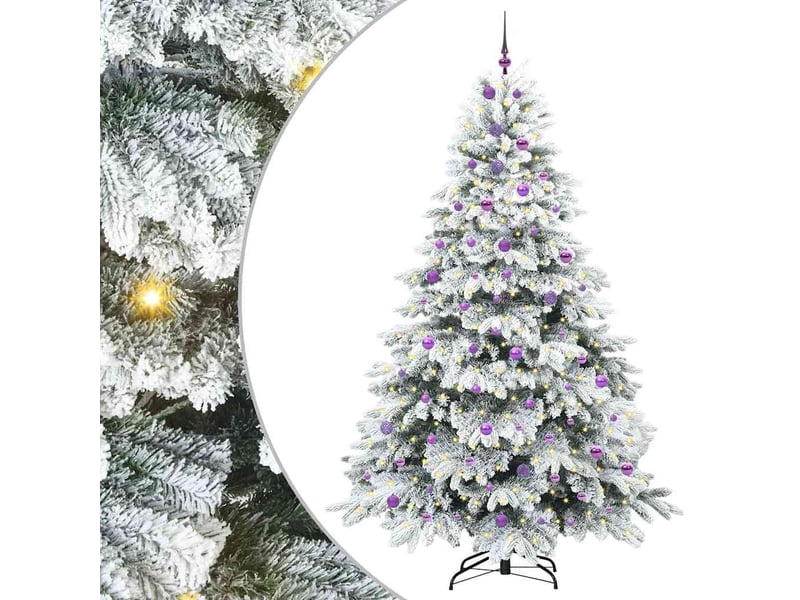  Sapin de noël, arbre de noël artificiel avec 300 led blanc 240 cm pe et pvc cf61234  - Conforama A