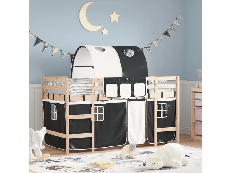  Lit mezzanine enfants - lit jeune avec tunnel sans matelas 80x200 cm  - Conforama B