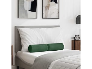 Lot de 2 coussins d'accent, coussins décoratifs, coussins lombaires vert foncé ø 15 x 40 cm cf56755