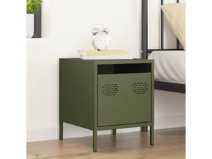 Table de chevet - cabinet de chevet - table de nuit vert olive 35x39x43,5 cm acier