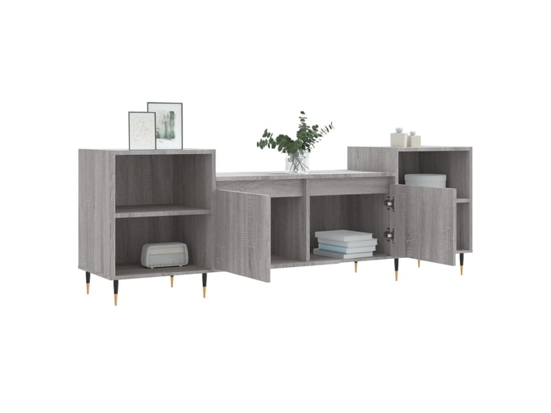  Meuble tv - banc tv - meuble de rangement sonoma gris 160x35x55 cm bois d'ingénierie  - Conforama D