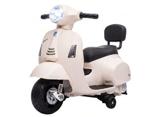 Mini vespa gts 6v pour enfants, moto électrique blanche