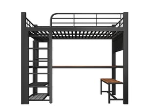 Lit mezzanine 140x200 cm <strong>ZOVIRA</strong>  <strong></strong> coloris noir
