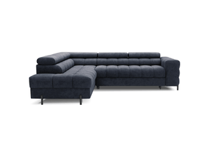 Canapé d'angle gauche convertible bleu foncé 5 places ferrum grand format 276x93x200cm