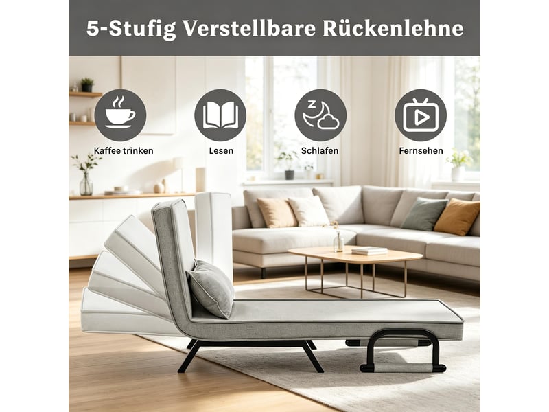  Fauteuil-lit convertible extensible, dossier réglable, fauteuil tv multifonction 1 place  - Conforama E