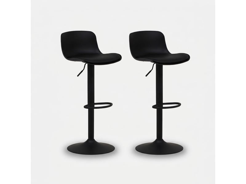  Lot de 2 tabourets de bar hauts pivotants et réglables samoa - noir  - Conforama A