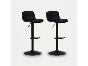 Lot de 2 tabourets de bar hauts pivotants et réglables samoa - noir