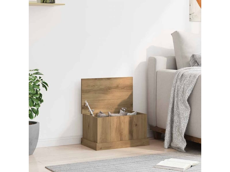  Boîtes de rangement chêne artisanal 30x50x28 cm bois ingénierie  - Conforama C