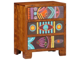 Buffet 3 tiroir(s) VIDAXL - 50 cm coloris marron