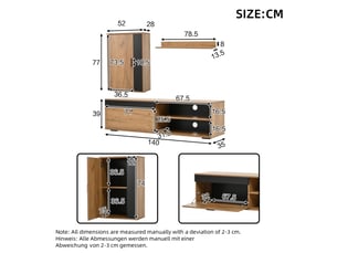 Meuble tv coloris multicolore 140 cm NECHE