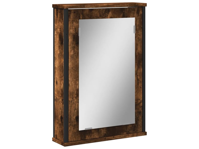  Armoire à miroir de salle de bain chêne fumé bois d’ingénierie shl5656  - Conforama A
