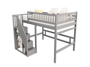 Lit mezzanine 140x200 cm <strong>OKWISH</strong>  <strong></strong> coloris gris