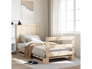 Lit adulte, lit simple, cadre de lit sans matelas avec tête de lit 90x200cm cf11066