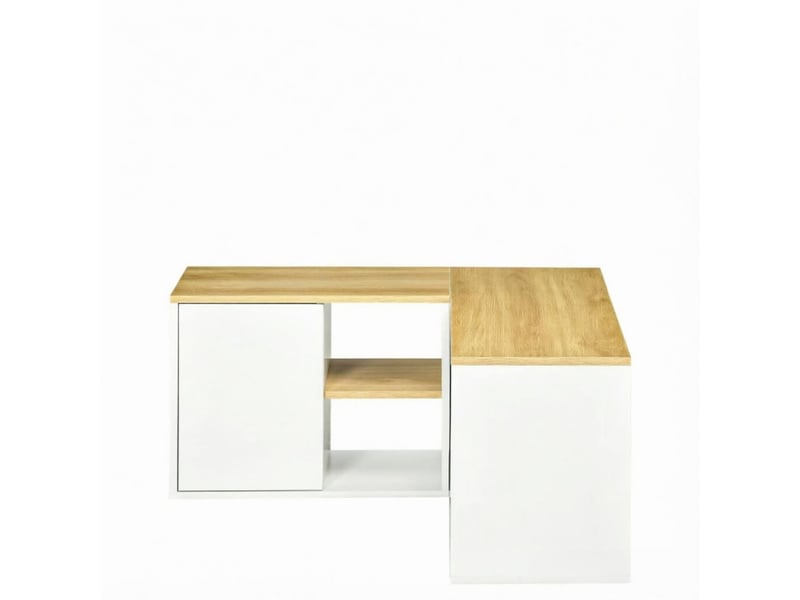  Meuble tv structure en l à compartiments ouverts format d'angle conception gain de place  - Conforama A