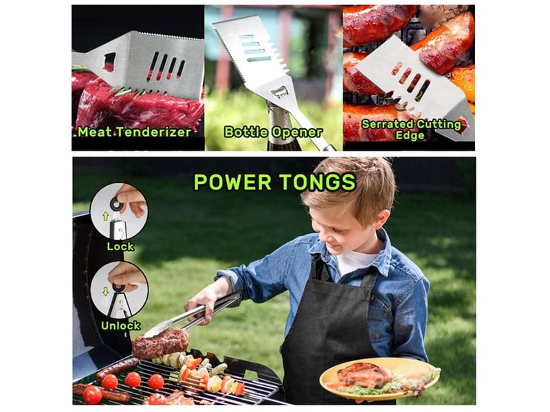  Ensemble ustensiles barbecue en acier inoxydable professionnel 3pcs  - Conforama D