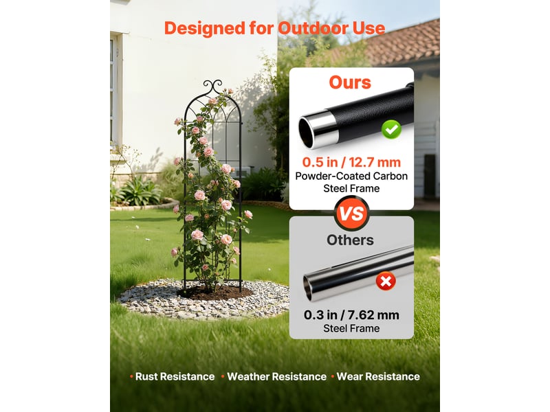  Vevor treillis de jardin support de plante grimpante métal 40,5x152 cm lot de 4  - Conforama C