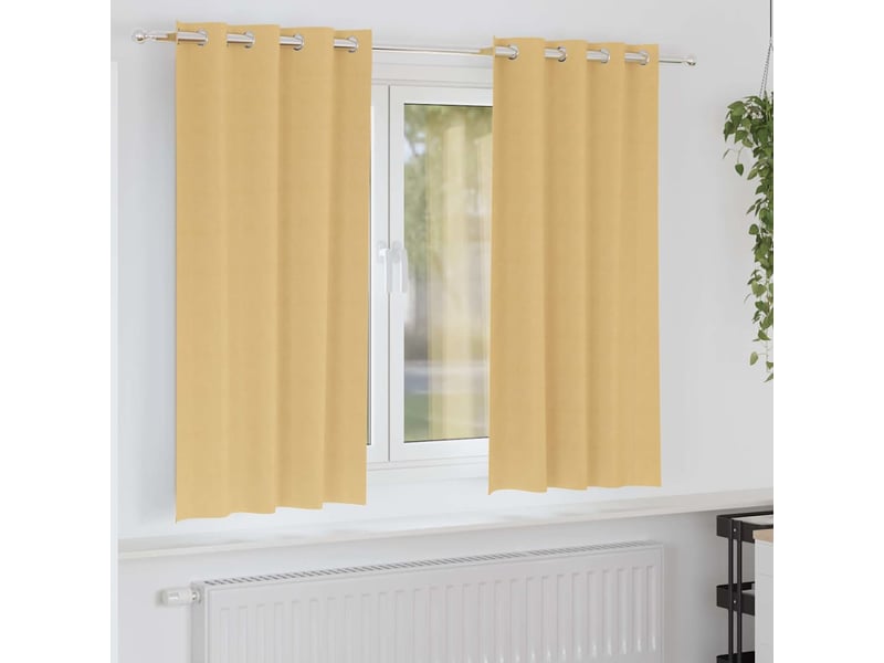 Lot de 2 rideaux occultants, rideaux black-out avec anneaux beige 175 x 140 cm cf44562 - Conforama B