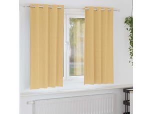 Lot de 2 rideaux occultants, rideaux black-out avec anneaux beige 175 x 140 cm cf44562