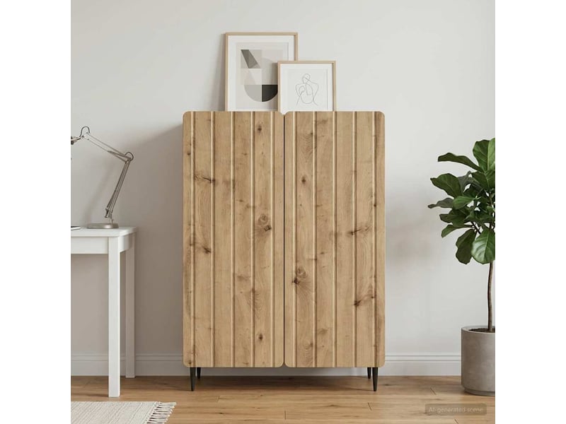  Buffet - bahut - meuble de rangement chêne artisanal 66 x 34,5 x 92 cm bois d'ingénierie  - Conforama D