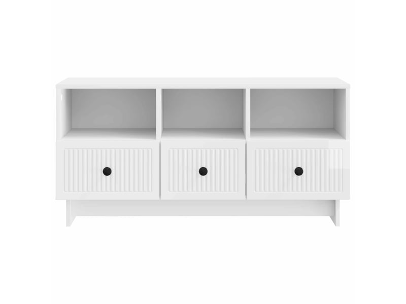  Meuble tv - banc tv - meuble de rangement blanc brillant 102 x 34,5 x 50 cm bois d'ingénierie  - Conforama E