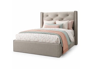 Lit coffre 90x200 cm ULQENI   coloris gris