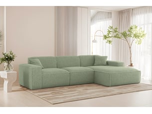 Canapé d'angle luga l droit tissu sven 74 vert pistache