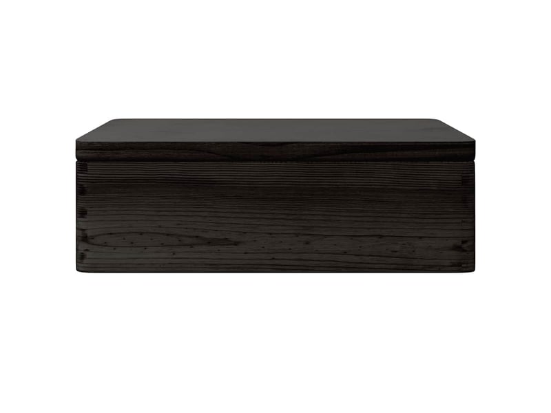  Boîte de rangement, coffre de rangement avec couvercle noir 40x30x13cm bois de pin massif  - Conforama D