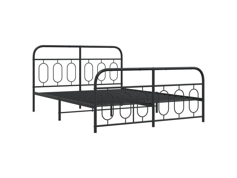  Lit double- lit adulte -  cadre de lit métal sans matelas avec pied de lit noir 140x190cm  - Conforama B