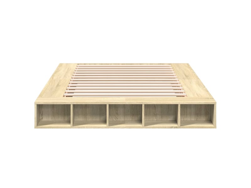  Lit double- lit adulte -  cadre de lit sans matelas chêne sonoma 150x200 cm  - Conforama C