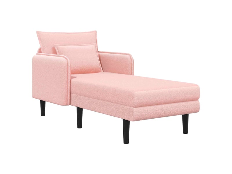  Vidaxl grande méridienne rose bouclé  - Conforama D