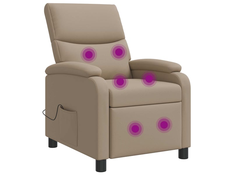  Vidaxl fauteuil de massage inclinable cappuccino simili cuir  - Conforama A