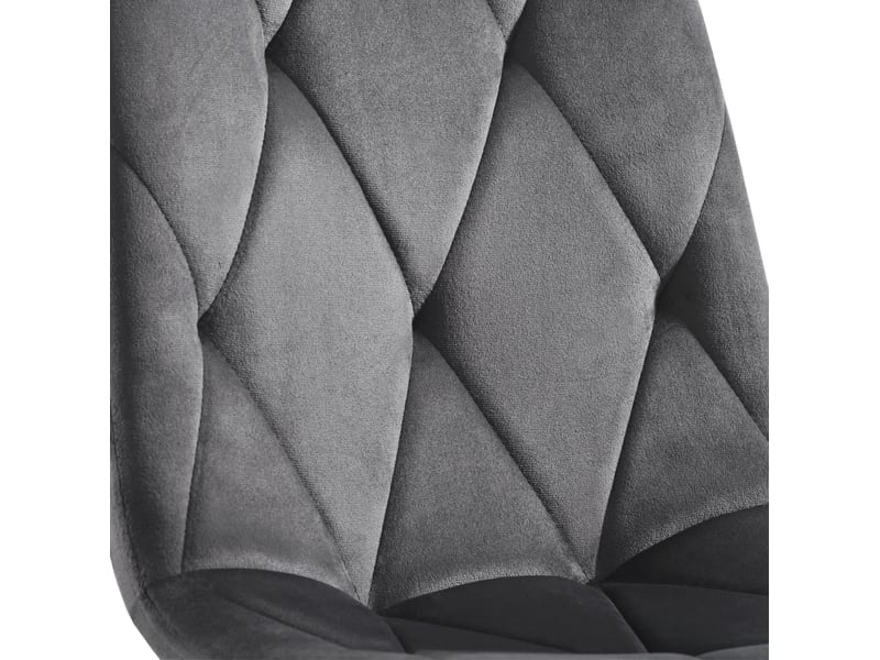  Ensemble de salle à manger avec 4 chaises, table rectangulaire 117 x 68 cm, chaises en velours gris foncé, pieds dorés  - Conforama E