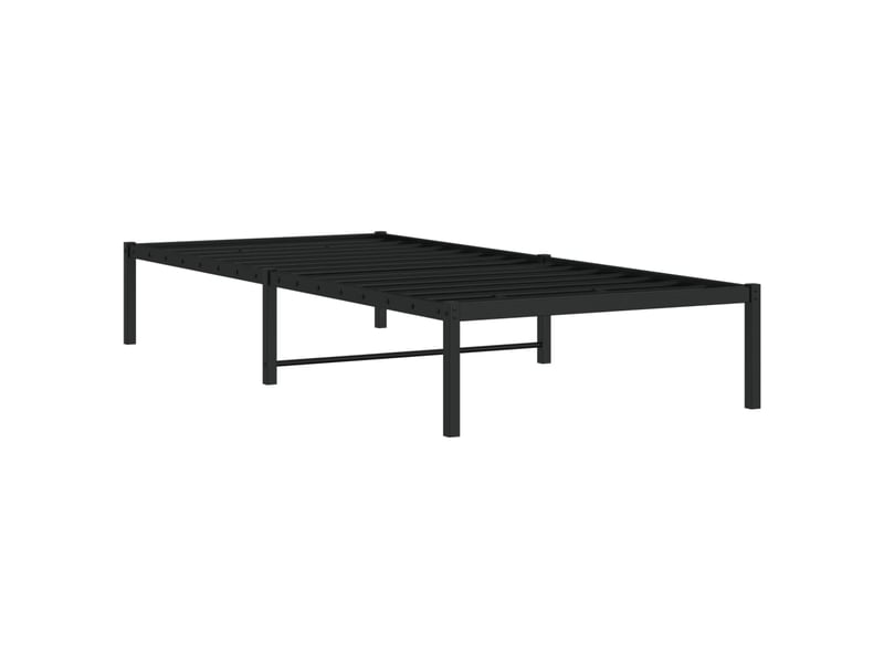  Lit simple- lit adulte -  cadre de lit métal sans matelas noir 90x200 cm  - Conforama C