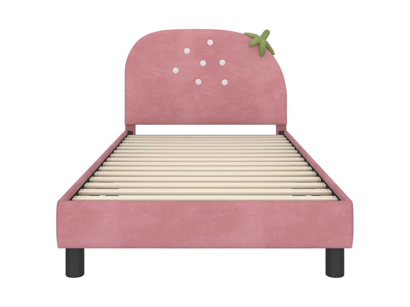  Cadre de lit pour enfants - lit jeune avec tête de lit rose 80 x 200 cm  - Conforama E