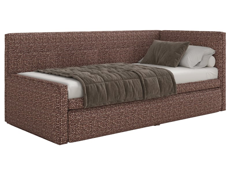 Selsey nesmi - lit rembourré - 90x200 cm - tissu tressé marron Nesmi - Conforama D