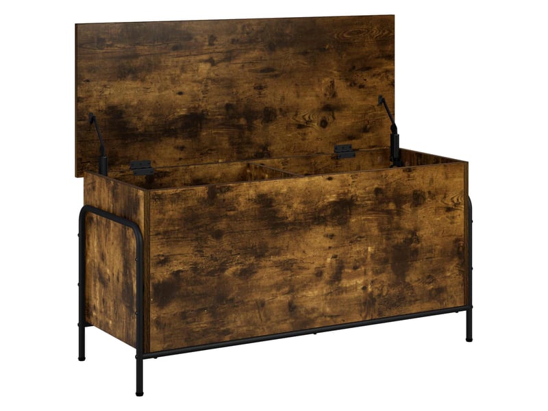  Boîte de rangement, coffre de rangement chêne fumé 80x40x49,5 cm shl42280  - Conforama C
