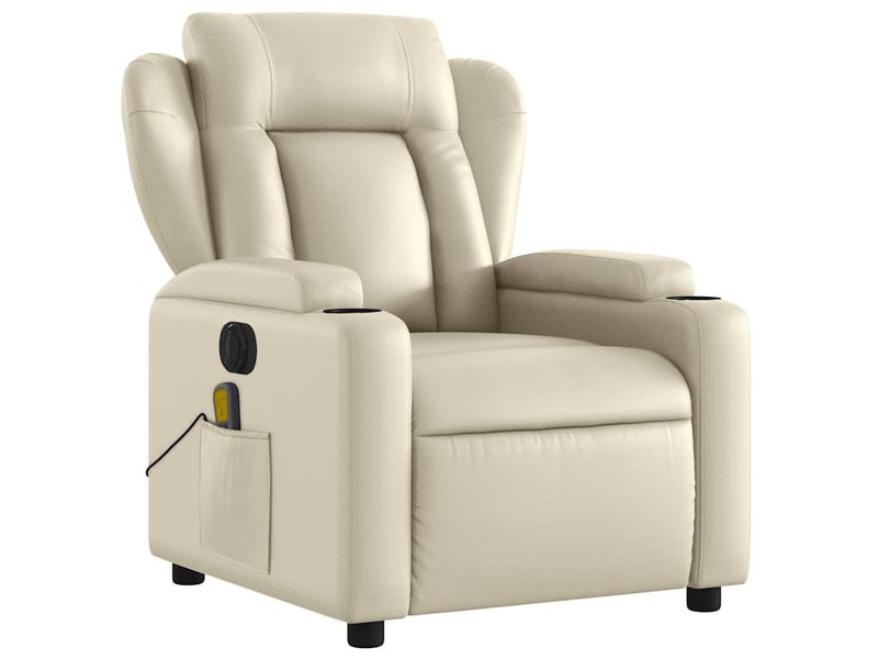  Fauteuil de massage inclinable électrique crème similicuir shl74380  - Conforama D