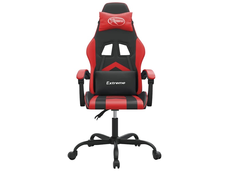 Chaise de jeu, chaise gaming, fauteuil de jeu noir et rouge similicuir cf27797 - Conforama C