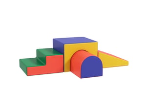 Parcours de motricité 4 modules 150x50x39 cm – multicolore – escalade, tunnel et glisse dès 1 an