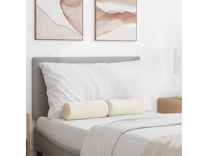  Lot de 2 coussins d'accent, coussins décoratifs, coussins lombaires crème ø 15 x 40 cm cf56724  - Conforama B
